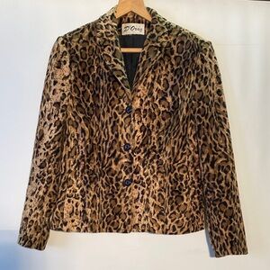 Vintage Leopard Print Women's Blazer
